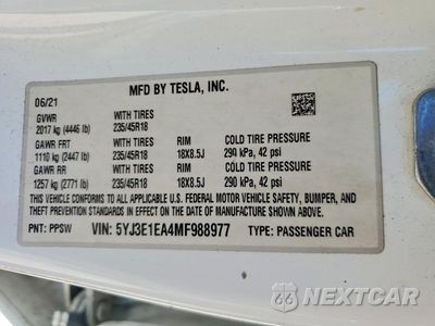 Zdjęcie 13 z 13 samochodu: 2021 TESLA MODEL 3 VIN:5YJ3E1EA4MF988977 - miniatura