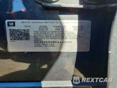Zdjęcie 12 z 12 samochodu: 2019 CHEVROLET IMPALA PREMIER VIN:2G1105S38K9135169 - miniatura