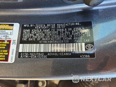 Zdjęcie 12 z 12 samochodu: 2008 TOYOTA CAMRY LE VIN:4T1BE46K58U206120 - miniatura