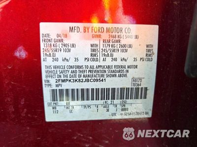 Zdjęcie 13 z 13 samochodu: 2018 FORD EDGE TITANIUM VIN:2FMPK3K82JBC09541 - miniatura