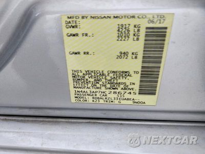 Zdjęcie 12 z 12 samochodu: 2017 NISSAN ALTIMA 2.5 SL VIN:1N4AL3AP7HC286745 - miniatura