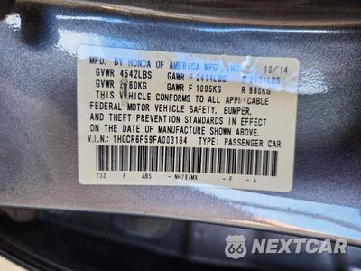 Zdjęcie 12 z 12 samochodu: 2015 HONDA ACCORD HYBRID EXL VIN:1HGCR6F59FA003184 - miniatura