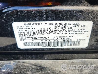 Zdjęcie 12 z 12 samochodu: 2011 INFINITI G25 SEDAN BASE VIN:JN1DV6AP7BM604015 - miniatura