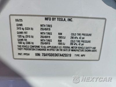 Zdjęcie 12 z 12 samochodu: 2026 TESLA MODEL Y VIN:7SAYGDED6TA425519 - miniatura