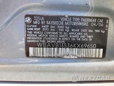 Zdjęcie 12 z 12 samochodu: 2006 BMW 325 I VIN:WBAVB13536KX69650 - miniatura