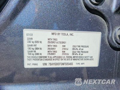 Zdjęcie 13 z 13 samochodu: 2022 TESLA MODEL Y VIN:7SAYGDEF5NF505465 - miniatura