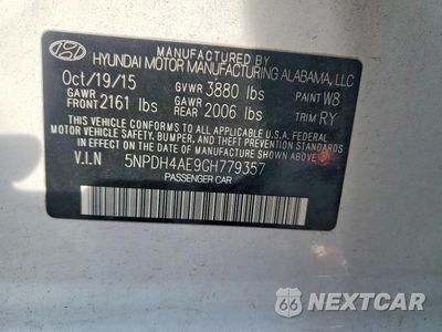Zdjęcie 12 z 12 samochodu: 2016 HYUNDAI ELANTRA VALUE EDITION VIN:5NPDH4AE9GH779357 - miniatura