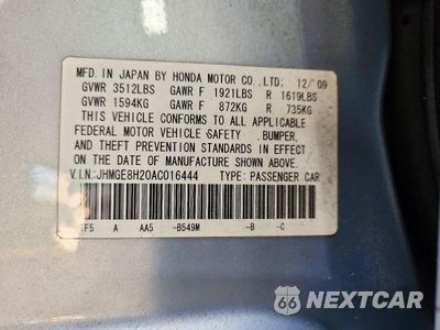 Zdjęcie 13 z 13 samochodu: 2010 HONDA FIT VIN:JHMGE8H20AC016444 - miniatura