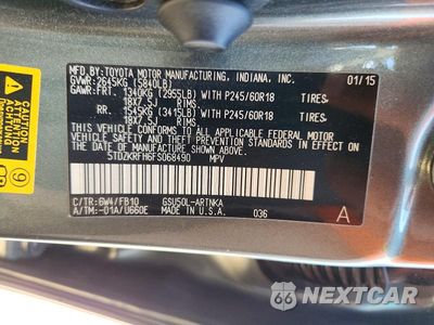 Zdjęcie 13 z 13 samochodu: 2015 TOYOTA HIGHLANDER LE VIN:5TDZKRFH6FS068490 - miniatura