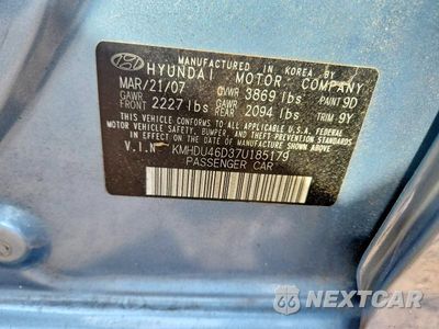 Zdjęcie 12 z 12 samochodu: 2007 HYUNDAI ELANTRA GLS VIN:KMHDU46D37U185179 - miniatura
