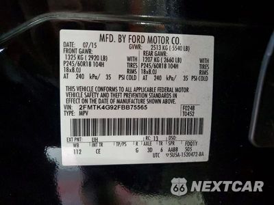 Zdjęcie 12 z 12 samochodu: 2015 FORD EDGE SE VIN:2FMTK4G92FBB75565 - miniatura