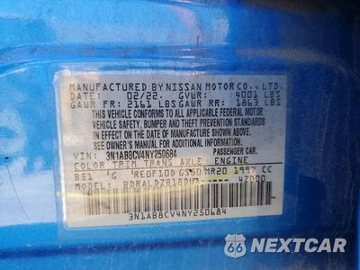 Zdjęcie 12 z 12 samochodu: 2022 NISSAN SENTRA SV VIN:3N1AB8CV4NY250684 - miniatura