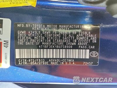 Zdjęcie 13 z 13 samochodu: 2011 TOYOTA CAMRY LE VIN:4T1BF3EK1BU758908 - miniatura