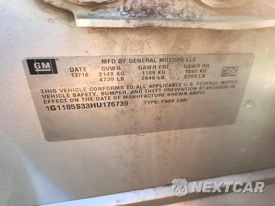 Zdjęcie 12 z 12 samochodu: 2017 CHEVROLET IMPALA LT VIN:1G1105S33HU176739 - miniatura