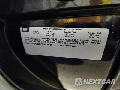 Zdjęcie 12 z 12 samochodu: 2008 CHEVROLET CORVETTE VIN:1G1YY26W285123986 - miniatura