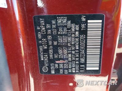 Zdjęcie 12 z 12 samochodu: 2019 HYUNDAI TUCSON SE VIN:KM8J23A41KU002705 - miniatura