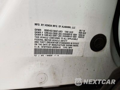 Zdjęcie 13 z 13 samochodu: 2018 HONDA PILOT EX VIN:5FNYF6H31JB059418 - miniatura
