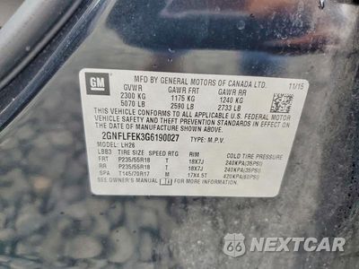 Zdjęcie 13 z 13 samochodu: 2016 CHEVROLET EQUINOX LT VIN:2GNFLFEK3G6190027 - miniatura