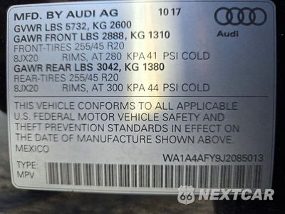 Zdjęcie 13 z 13 samochodu: 2018 AUDI SQ5 PREMIUM PLUS VIN:WA1A4AFY9J2085013 - miniatura