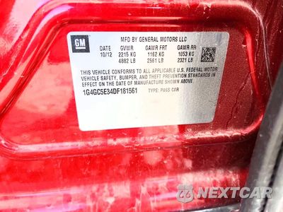 Zdjęcie 13 z 13 samochodu: 2013 BUICK LACROSSE VIN:1G4GC5E34DF181561 - miniatura