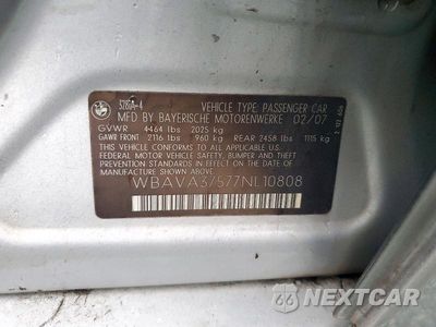 Zdjęcie 12 z 12 samochodu: 2007 BMW 328 I VIN:WBAVA37577NL10808 - miniatura