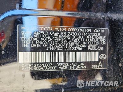Zdjęcie 12 z 12 samochodu: 2010 LEXUS IS 250 BASE VIN:JTHBF5C24A5123756 - miniatura