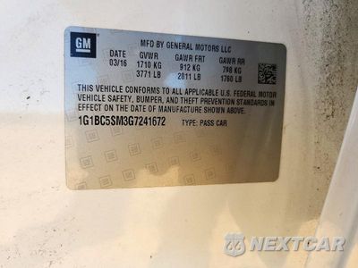 Zdjęcie 12 z 12 samochodu: 2016 CHEVROLET CRUZE LS VIN:1G1BC5SM3G7241672 - miniatura