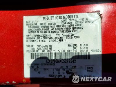 Zdjęcie 12 z 12 samochodu: 2012 FORD MUSTANG VIN:1ZVBP8EMXC5279542 - miniatura