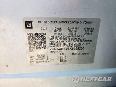 Zdjęcie 12 z 12 samochodu: 2019 CHEVROLET EQUINOX LT VIN:2GNAXKEV6K6198200 - miniatura