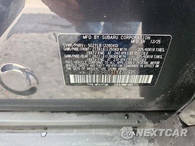 Zdjęcie 14 z 14 samochodu: 2026 SUBARU OUTBACK PREMIUM VIN:JF2BUPBD3TY476935 - miniatura