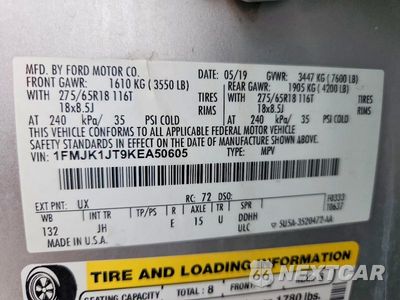 Zdjęcie 13 z 13 samochodu: 2019 FORD EXPEDITION MAX XLT VIN:1FMJK1JT9KEA50605 - miniatura