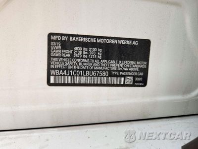 Zdjęcie 12 z 12 samochodu: 2020 BMW 430I GRAN COUPE VIN:WBA4J1C01LBU67580 - miniatura