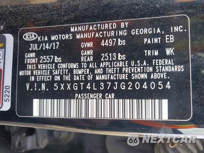 Zdjęcie 12 z 12 samochodu: 2018 KIA OPTIMA S VIN:5XXGT4L37JG204054 - miniatura