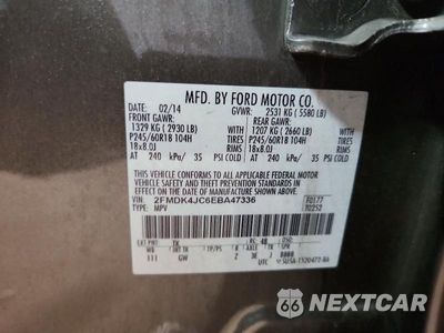 Zdjęcie 13 z 13 samochodu: 2014 FORD EDGE SEL VIN:2FMDK4JC6EBA47336 - miniatura