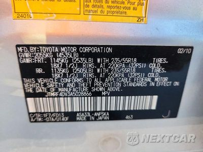 Zdjęcie 13 z 13 samochodu: 2010 TOYOTA RAV4 SPORT VIN:JTMRF4DV3A5028866 - miniatura