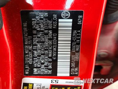 Zdjęcie 12 z 12 samochodu: 2020 TOYOTA CAMRY XSE VIN:4T1K61AK2LU324413 - miniatura