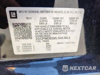 Zdjęcie 12 z 12 samochodu: 2020 CHEVROLET SILVERADO C1500 RST VIN:3GCPWDED2LG413814 - miniatura