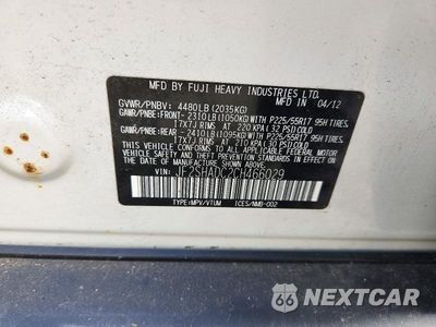 Zdjęcie 12 z 12 samochodu: 2012 SUBARU FORESTER 2.5X PREMIUM VIN:JF2SHADC2CH466029 - miniatura