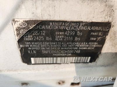 Zdjęcie 12 z 12 samochodu: 2013 HYUNDAI SONATA GLS VIN:5NPEB4AC4DH591748 - miniatura