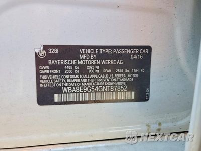 Zdjęcie 12 z 12 samochodu: 2016 BMW 328I VIN:WBA8E9G54GNT87852 - miniatura