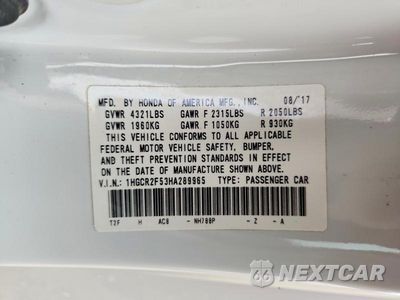 Zdjęcie 12 z 12 samochodu: 2017 HONDA ACCORD SPORT VIN:1HGCR2F53HA289965 - miniatura