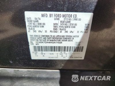 Zdjęcie 13 z 13 samochodu: 2017 FORD EXPLORER XLT VIN:1FM5K7DH4HGA11025 - miniatura