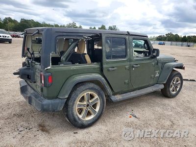 Trzecie zdjęcie samochodu z tyłu: 2021 JEEP WRANGLER UNLIMITED SAHARA VIN:1C4HJXEN9MW592000 - miniatura