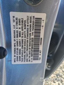 Zdjęcie 12 z 12 samochodu: 2017 HONDA CIVIC LX VIN:19XFC2F56HE013029 - miniatura