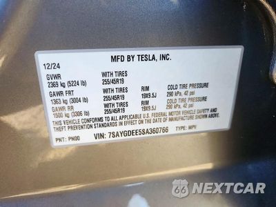 Zdjęcie 12 z 12 samochodu: 2025 TESLA MODEL Y VIN:7SAYGDEE5SA360766 - miniatura