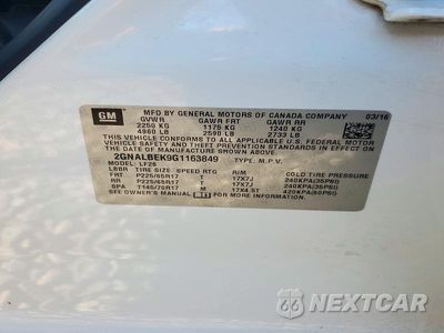 Zdjęcie 13 z 13 samochodu: 2016 CHEVROLET EQUINOX LS VIN:2GNALBEK9G1163849 - miniatura