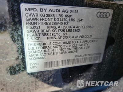 Zdjęcie 14 z 14 samochodu: 2025 AUDI Q7 PREMIUM PLUS VIN:WA1LVBF78SD030366 - miniatura