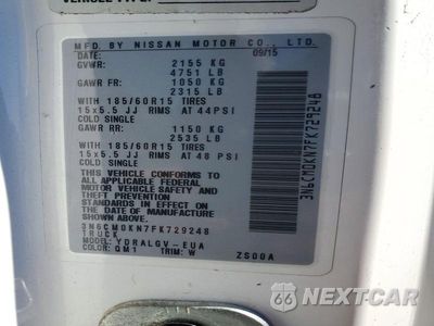 Zdjęcie 13 z 13 samochodu: 2015 NISSAN NV200 SV VIN:3N6CM0KN7FK729248 - miniatura