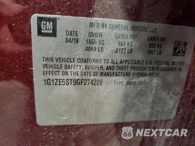 Zdjęcie 12 z 12 samochodu: 2016 CHEVROLET MALIBU LT VIN:1G1ZE5ST9GF274200 - miniatura