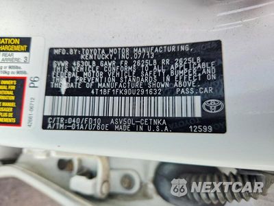 Zdjęcie 12 z 12 samochodu: 2013 TOYOTA CAMRY LE VIN:4T1BF1FK9DU291632 - miniatura
